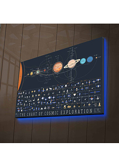Διακοσμητικός πίνακας σε καμβά με LED φωτισμό & ξύλινη κορνίζα NASA-10 45x70 εκ.-