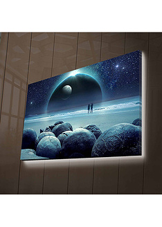 Διακοσμητικός πίνακας σε καμβά με LED φωτισμό & ξύλινη κορνίζα NASA-22 45x70 εκ.-