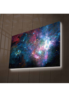 Διακοσμητικός πίνακας σε καμβά με LED φωτισμό & ξύλινη κορνίζα NASA-24 45x70 εκ.-