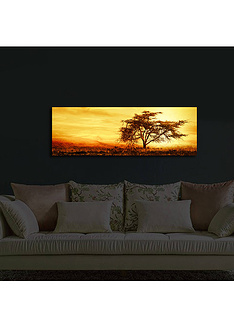 Διακοσμητικός πίνακας σε καμβά με LED φωτισμό & ξύλινη κορνίζα 3090IACT-27 30x90 εκ.-