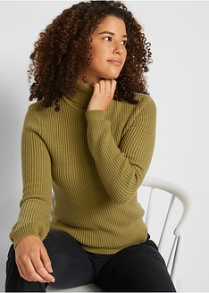 Εφαρμοστό πουλόβερ με ψηλό λαιμό-bpc bonprix collection
